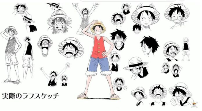 One piece remake design personagens luffy
