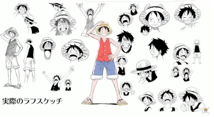 One piece remake design personagens luffy