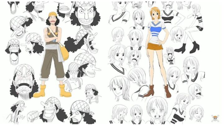 One piece remake design personagens usopp nami