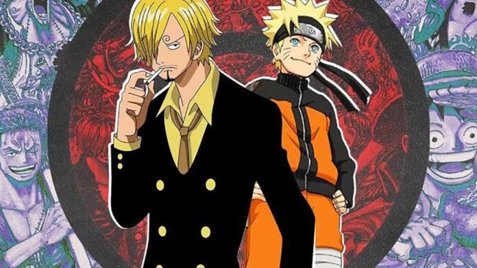 one piece sanji naruto postcover