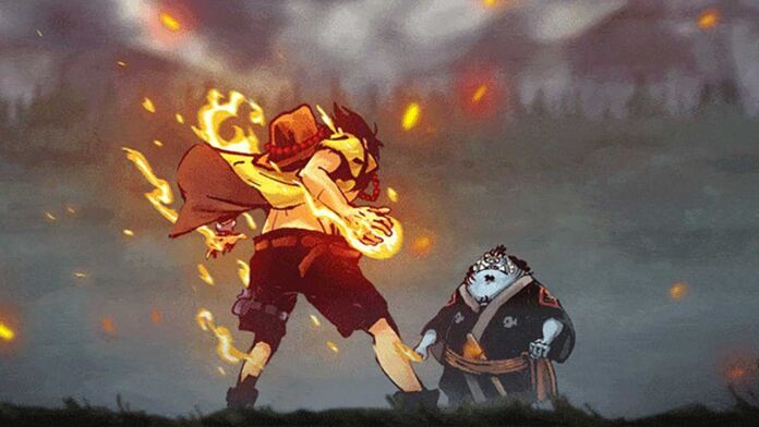 one piece fanart ace vs jinbe postcover