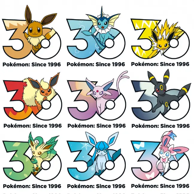 Pokemon 30 anos logos eevolutions