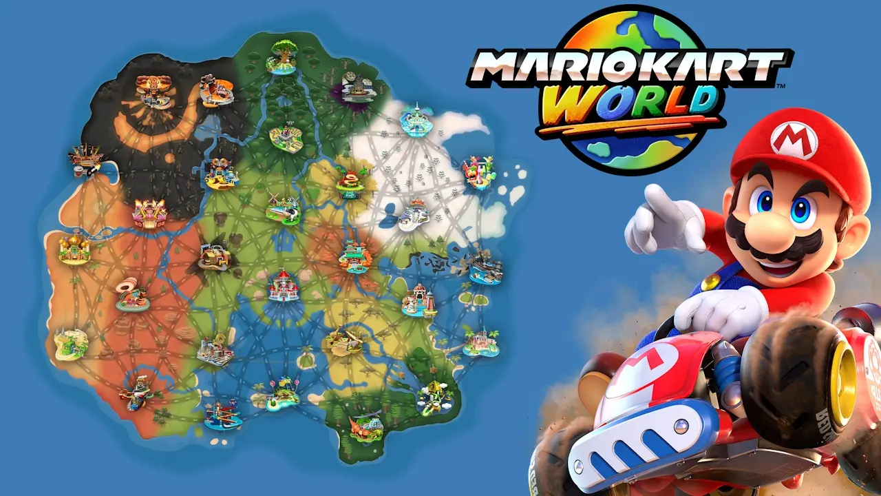 Nintendo detalha como o mapa de Mario Kart World foi desenhado