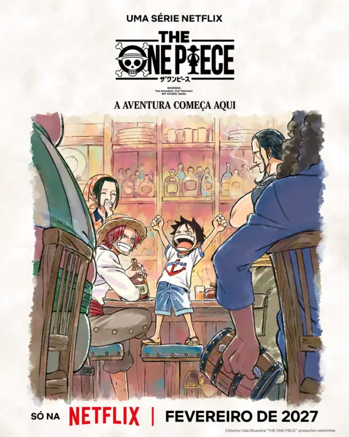 One piece remake netflix poster pt luffy shanks no bar data estreia