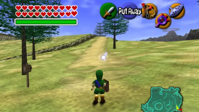 the-legend-of-zelda-ocarina-of-time-nintendo-64-link-hyrule-field-postcover