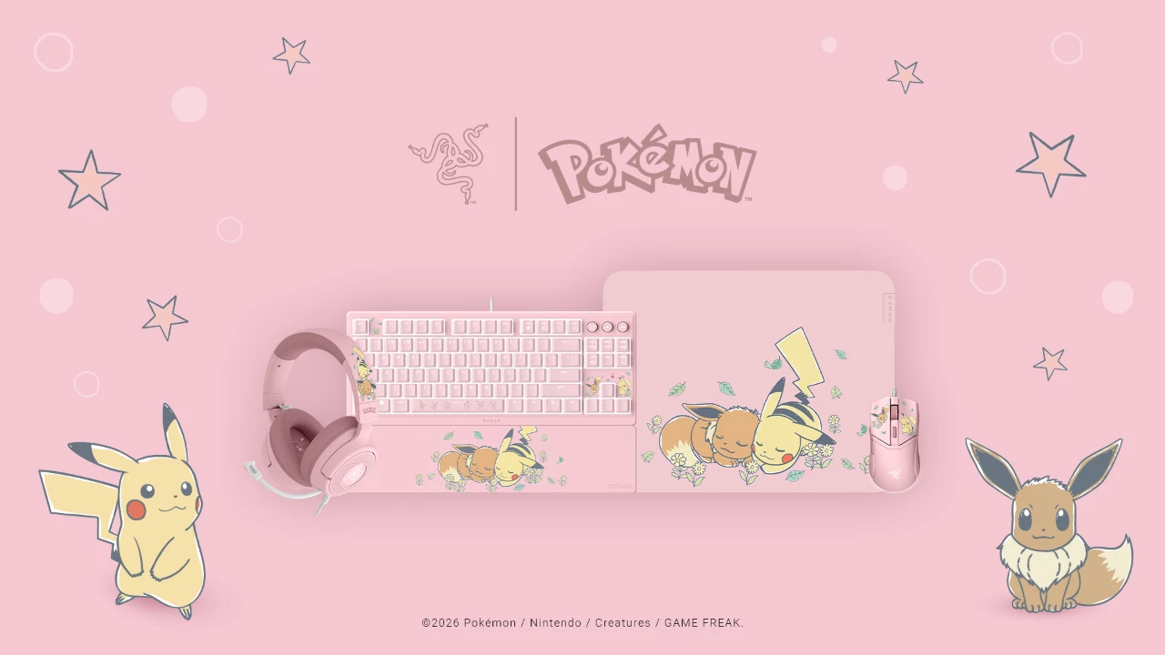 Razer anuncia coleção gamer de Pikachu e Eevee com chegada ao Brasil em novembro