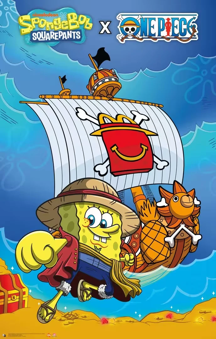 Mcdonalds colab one piece bob esponja poster